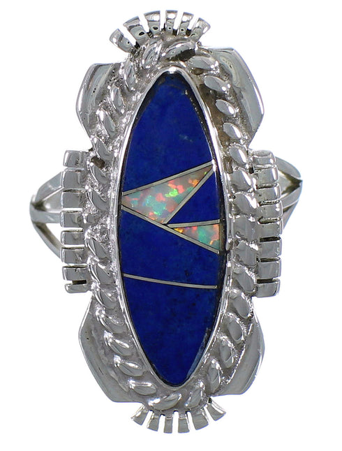 Lapis Opal Southwestern Sterling Silver Ring Size 6-1/4 TX45786